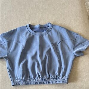 lululemon athletica Light Blue Softstreme Cropped Short Sleeve Tee